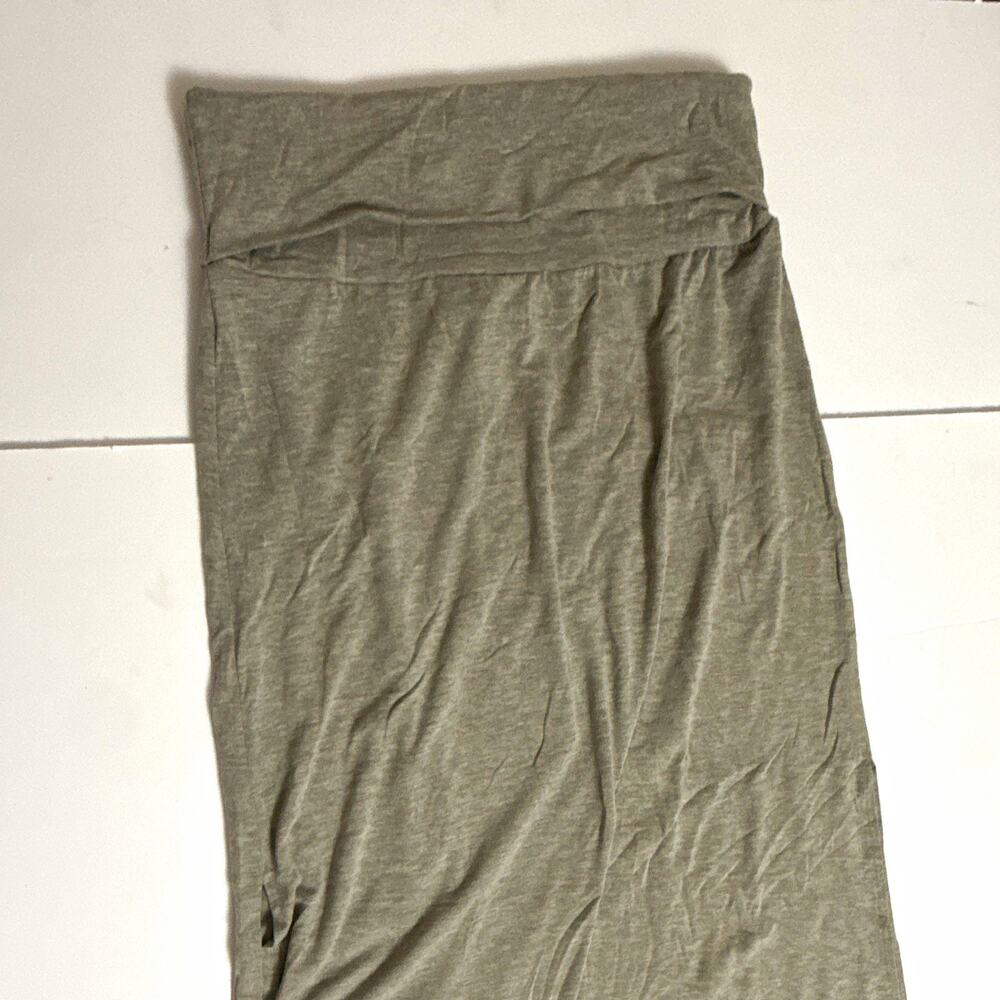 JOE B Women's Gray Solid Maxi Long Knit Stretch Pull-On Skirt Size L